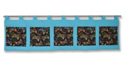 Velký kapsář na zeď 200x50 cm herní motiv na tyrkysové